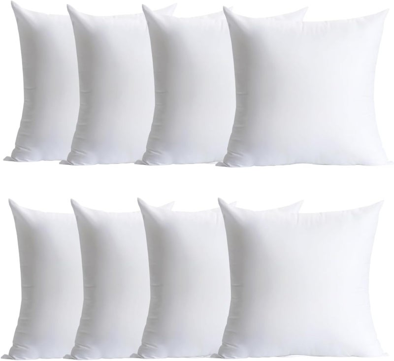 Calibrate Timing Plush and Durable Throw Pillow Inserts - 16 x 16 inches Set of 8, Hypoallergenic Polyester Fiber Fill - Perfect for Decorative Cushion Covers, Sofa and Bed Accent - Image 1
